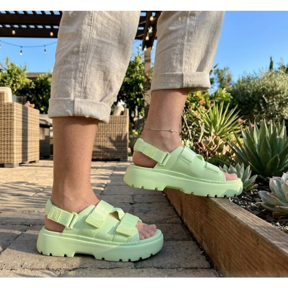 UGG Goldenglow 1152686 Strappy Gorpcore Sandal Jasmine Green 8 Very Good